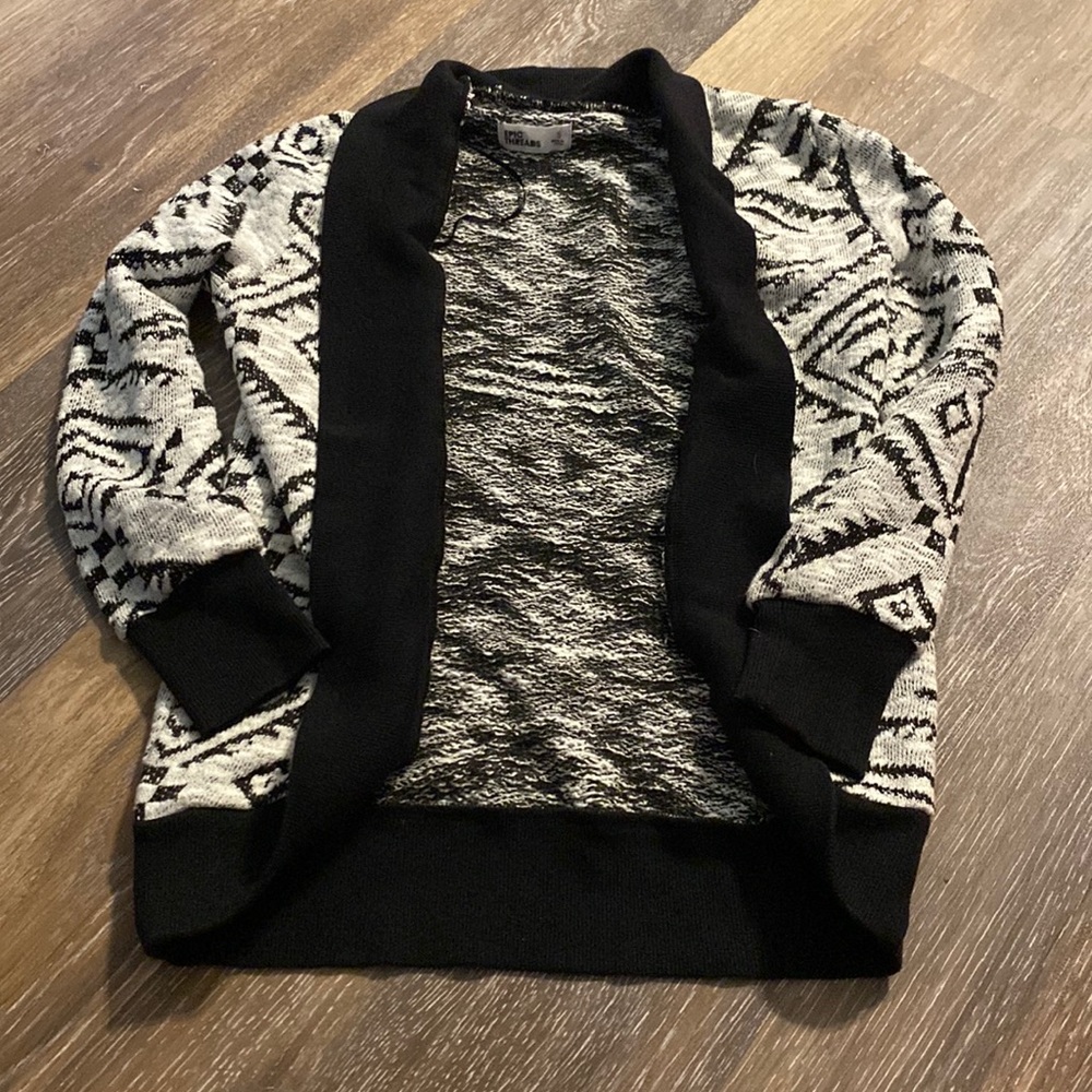 Size S black and white cardigan